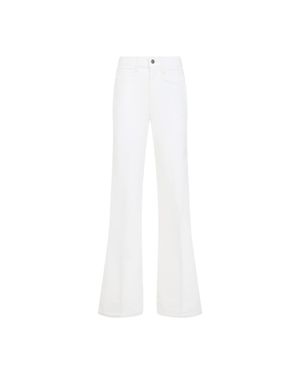 Tom Ford Moleskin Wide Flare Pants in White | Lyst