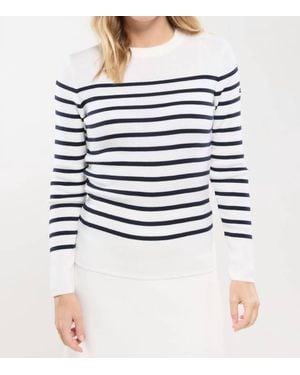 Armor Lux Striped Fisherman Sweater Briac Merino Wool Top - Blue