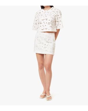 Habitual Embroidered Mini Skirt - White