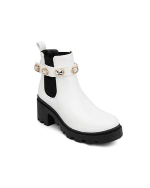 Sugar Favorite Boots Rhinestones Ankle Platform Bootie Jobb513 - Black