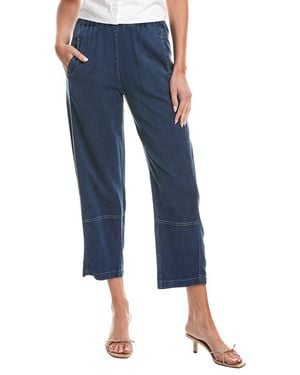 Max Studio Elastic Waist Barrel Leg Pant - Blue