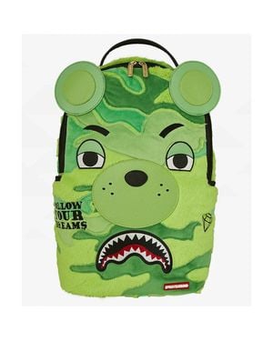 Sprayground Money Fur Backpack Graphic Print Shoulder Strap Spr183 - Green