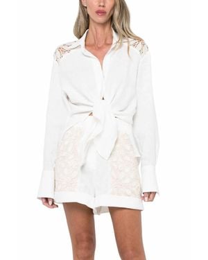 JBQ Haven Long Sleeve Linen Shirt - White
