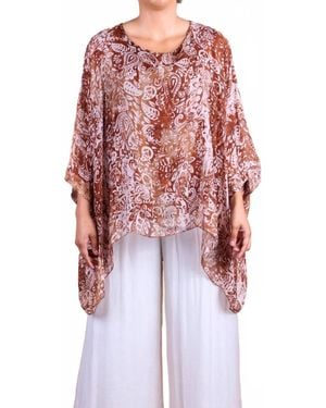 Gigi Moda Seta Paisley Print Kaftan Top - Red