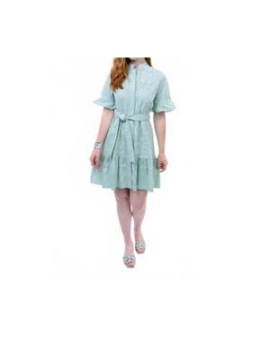 Ivy Jane Cross Stitched Dress - Blue
