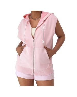 Champion French Terry Sleeveless Hoodie - Pink