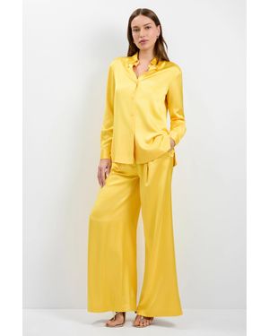 Trina Turk Bristlecone Satin Shirt - Yellow