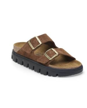 Birkenstock Papillio Arizona Chunky Suede Leather Sandals - Black