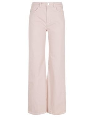 Seventy Flared Belt-Loops Cotton Pants - Pink