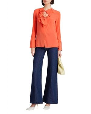 Victoria Beckham Romantic Ruffle Blouse - Blue