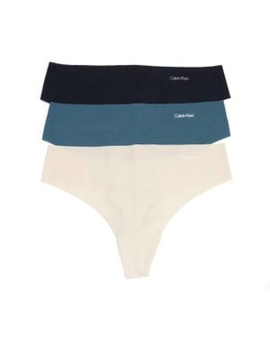 Calvin Klein Invisibles 3 Pack Thong - Blue
