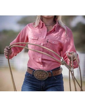 Hooey Sol Competition Rose Long Sleeve Shirt - Pink