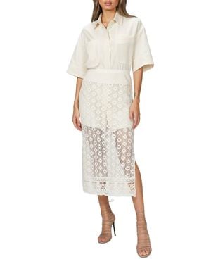 Goen.J Shirt And Crochet Lace Skirt Set - Natural