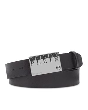 Philipp Plein Leather Belt Tm - Black