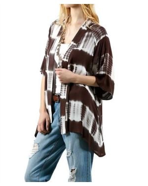 Kori Tie Dye Lace Crochet Back Kimono - Green