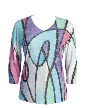 Jess & Jane Sonata Burnout Sublimation Top - Blue