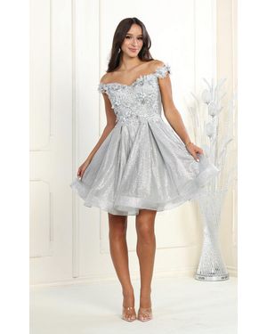 TRUEDAMES Homecoming Short Dress - Metallic