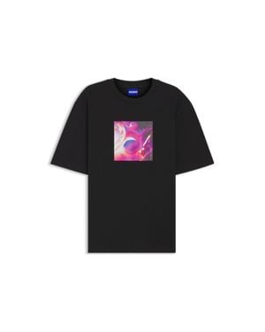 HUGO Colourful-Artwork T-Shirt - Black