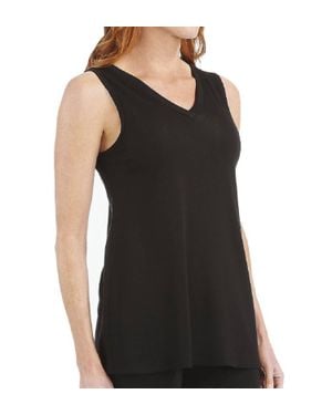 PJ Harlow Cindy Rib V-Neck Swing Tank - Black