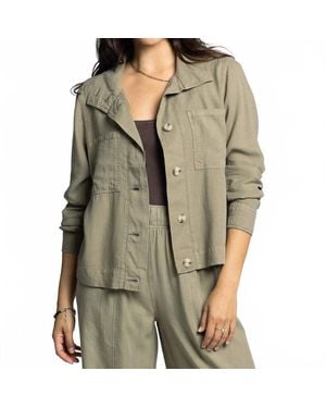 Thread & Supply Serena Lightweight Button-Up Jacket - Green