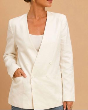 Enza Costa Double Breasted Jacket - Natural