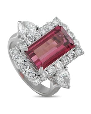 LB Exclusive Platinum 2.04Ct Diamond And Rubellite Ring #5268 - White