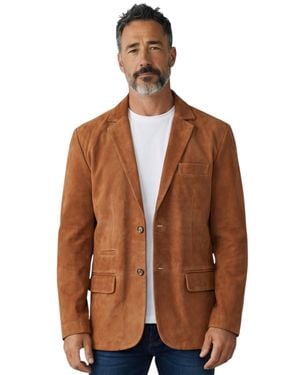 Infinity Leather Italian Rust Suede Leather Blazer Jacket - Brown