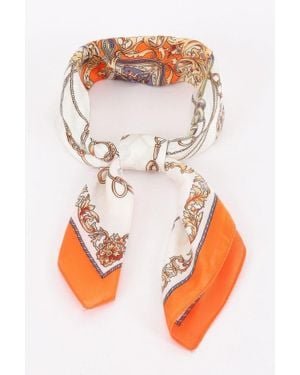 TRUEDAMES Artistic Multi Print Bandana With Refined Motifs - Orange