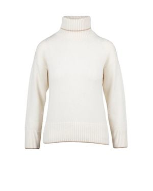 Eleventy Cashmere Ribbed Turtleneck Sweater - White