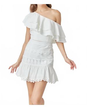 Endless Rose Trim Detail Mini Skirt - White