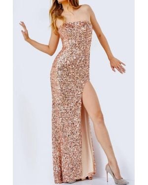 Jovani Strapless Gown - Multicolor