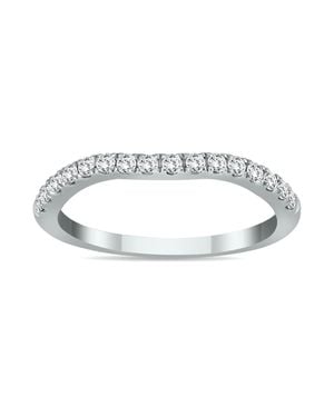 SSELECTS 1/5 Carat Tw Diamond Curved Wedding Band - Metallic