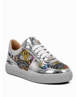 Philipp Plein Lo-Top Sneakers Smile All Over - Gray