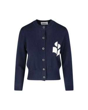 Isabel Marant Cropped Button-Up Sweater - Blue