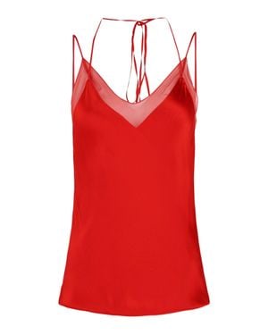 Ferragamo Satin V-Neck Camisole - Red