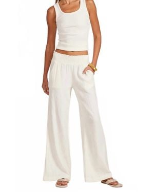 Bobi Crop Wide Leg Beach Pants - Natural