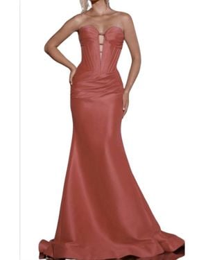Jovani Strapless Sweetheart Neckline Gown - Red