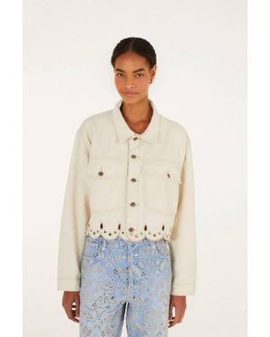 FARM Rio Denim Canva Richelieu Jacket - White