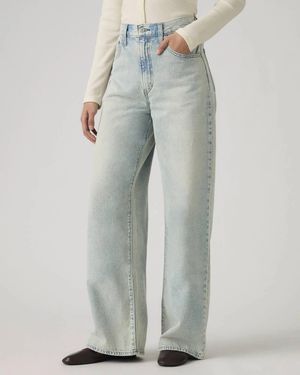 Levi's Cinch Baggy Jeans A Little Hazy Light Wash Straight Leg Jax1496 - Gray
