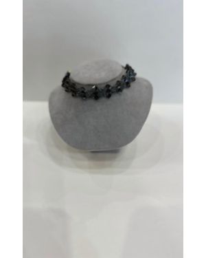 Vicky Lee Crystal Beaded Choker - Gray