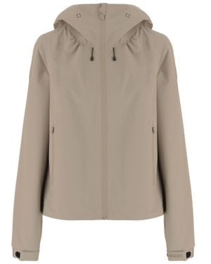 Save The Duck Nylon Jacket With Adjustable Hood And Design - Natural