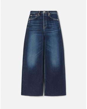 RE/DONE Mid Rise Wide Leg Crop Jean - Blue