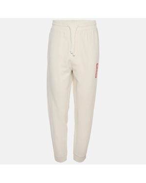 BOSS Cream Jersey Logo Print Drawstring Jogger Pants Xl - Natural
