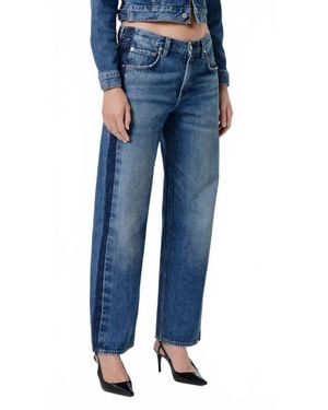 Citizens of Humanity Lindz Low Rise Tuxedo Stripe Jean - Blue