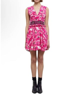 The Kooples Party Silk Mini Dress - Pink