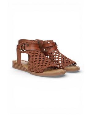 Blowfish Cognac Weave Micro Wedge Sandals - Brown