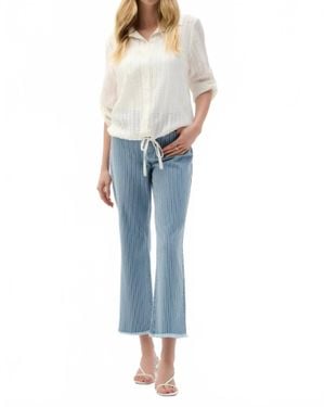 Joseph Ribkoff Striped Flared Crop Denim Jeans - Blue