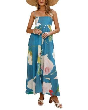 LOEY Printed Maxi Dress - Blue