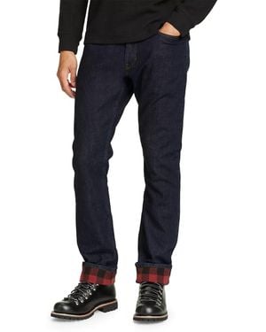 Eddie Bauer H2Low Flex Flannel-Lined Straight Fit Jeans - Blue