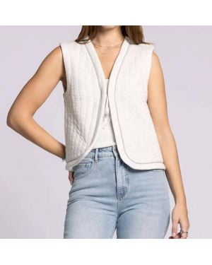 Thread & Supply Joplin Quilted Knit Vest - White